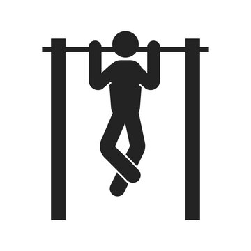 Isolated fitness icon, pullup bar sign, gym exercise pictogram