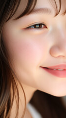 Obraz premium Close-up of a Woman's Eye and Smile