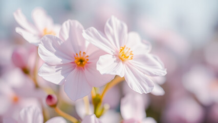 Obraz premium Delicate Pink Sakura Blossom Close-Up