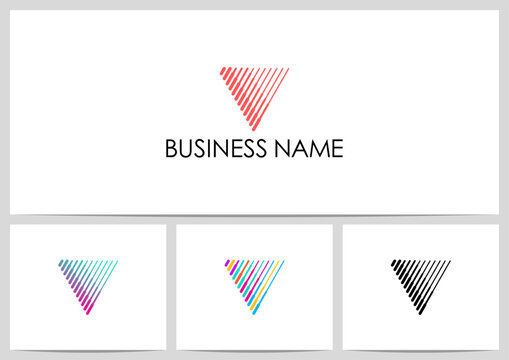 Triangle Made from Parallel Lines Thick to Thin Logo Design
