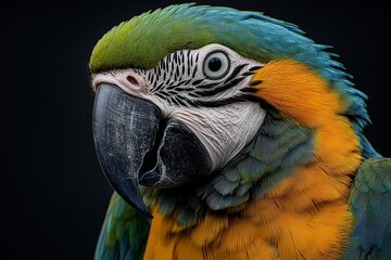 beautifull parrot close up photo. 4k Resolution. Very Detailed. Generative ai