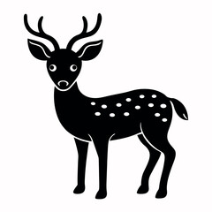 Obraz premium Deer silhouette vector illustration style.