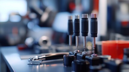 Close-up of Screwdrivers on a Workshop Table