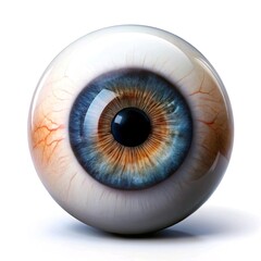 eyeball model for education isolated on white background