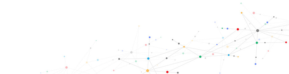 Minimalistic design with connecting the dots and lines. Abstract geometric background of science and technology concept