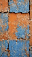 Fototapeta premium Texture, rusty metal, blue and orange