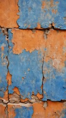 Fototapeta premium Texture, rusty metal, blue and orange