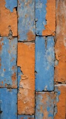 Texture, rusty metal, blue and orange