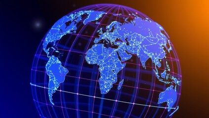 Digital World Map in a Circular Globe