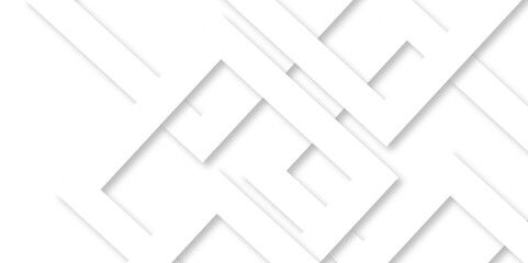 White abstract geometric background with white paper sheets soars as abstract spaces with rectangles, parallel stripes, perspective, shadows in simple strict modern material in triangle and square.	