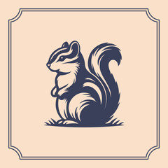 Chipmunk silhouette logo style illustration