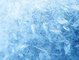 Obraz premium Ice frozen blue background, icy frost scratched texture, cold winter material