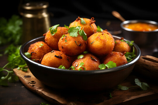 Aloo Bonda: Indian Deep-Fried Potato Balls Snack - Tasty Street Food from India