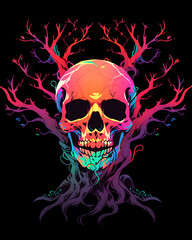 Skull and Tree symmetry layout illustration