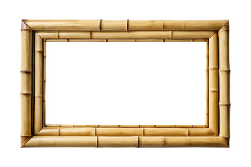 Horizontal bamboo frame casting a delicate shadow, isolated on a white background.