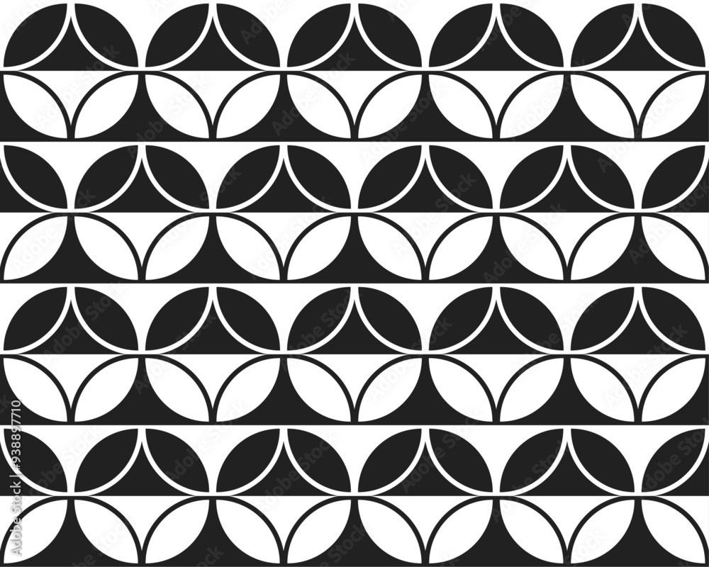 Poster monochrome stylish circles. vector checkerboard pattern of circles and diamonds. stylish black and w