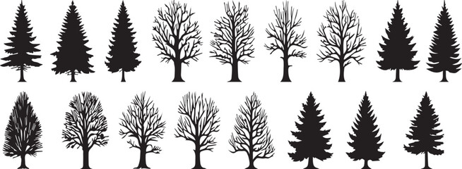 Fototapeta premium tree silhouettes on a white background. Vector illustration