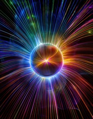 Glowing Magnetic Sphere Surrounds Object