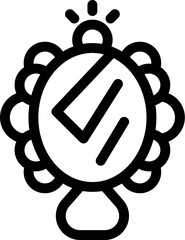 Hand mirror with reflection shining showing self reflection concept