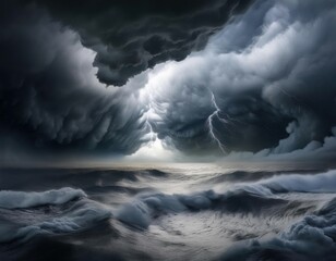 Obraz premium Stormy Skies Hidden Pain