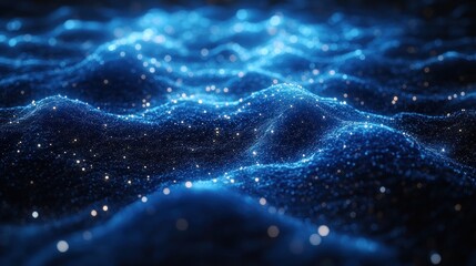 Abstract Blue Glowing Landscape