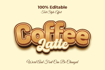 Coffee latte editable text effect template