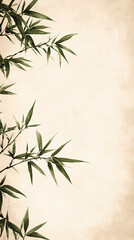 Naklejka premium Ancient bamboo leaf decoration