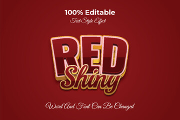Red shiny editable text effect template