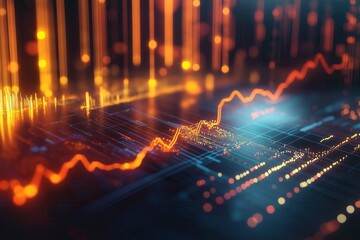 Futuristic Data Visualization with Glowing Analytics and Graphs