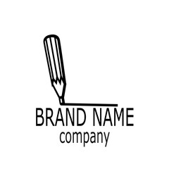 pencil draws a line. logo for business and company