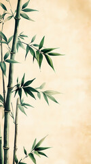 Obraz premium Ancient bamboo leaf decoration