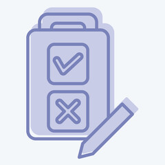 Icon Quiz. related to Choice symbol. two tone style. simple illustration