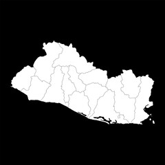 El Salvador map with administrative divisions.