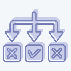 Icon Solving. related to Choice symbol. two tone style. simple illustration