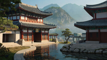 Obraz premium Korean style fantasy scenes.
