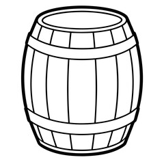 Barrel drawing line art vector illustration