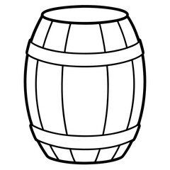 Barrel drawing line art vector illustration