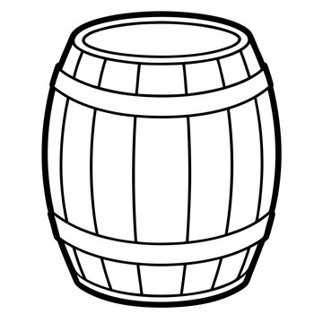 recommend clip art: Barrel drawing line art vector illustration