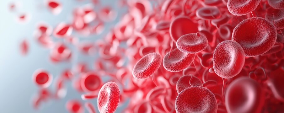 Microscopic view of blood clot formation, detailed biology, 3D illustration