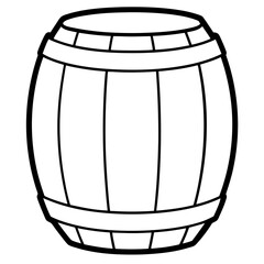 Barrel drawing line art vector illustration