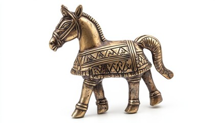Ornate Brass Horse Figurine.