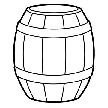 recommend clip art: Barrel drawing line art vector illustration