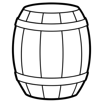 recommend clip art: Barrel drawing line art vector illustration