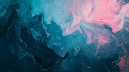 Abstract Swirls of Pink and Blue Creating a Dreamy Fluid Pattern
