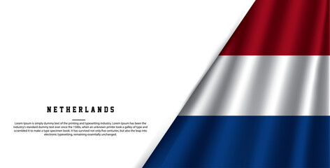 Netherlands Flag national day banner design flag theme graphic art web background Abstract celebration vector illustration