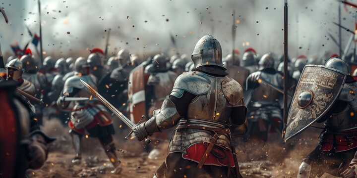 medieval knight battles filming. 