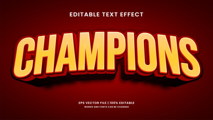 Champions editable text effect sport style