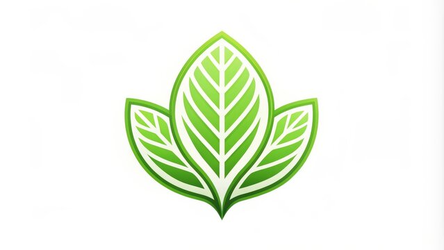Illustrated green stylized leaf logo with bold lines and simple shapes, symbolizing growth, nature, and harmony, on a clean white background.