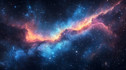 Fototapeta premium Cosmic Nebula with Swirling Clouds of Gas and Dust.