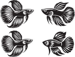 Guppy Fish vector art Illustration.